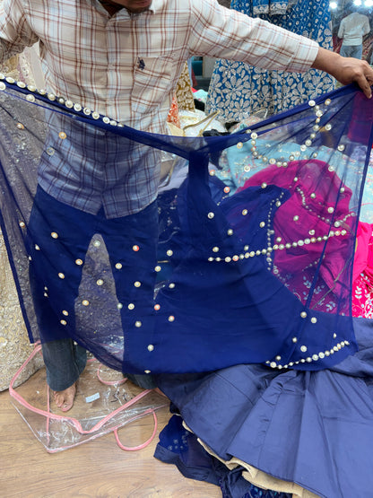 Dark Blue Peacock PDP Lehenga