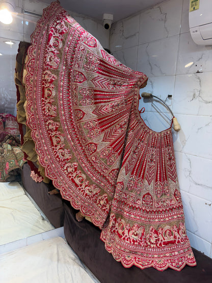 Rani pink Doli Barat Bridal Lehenga
