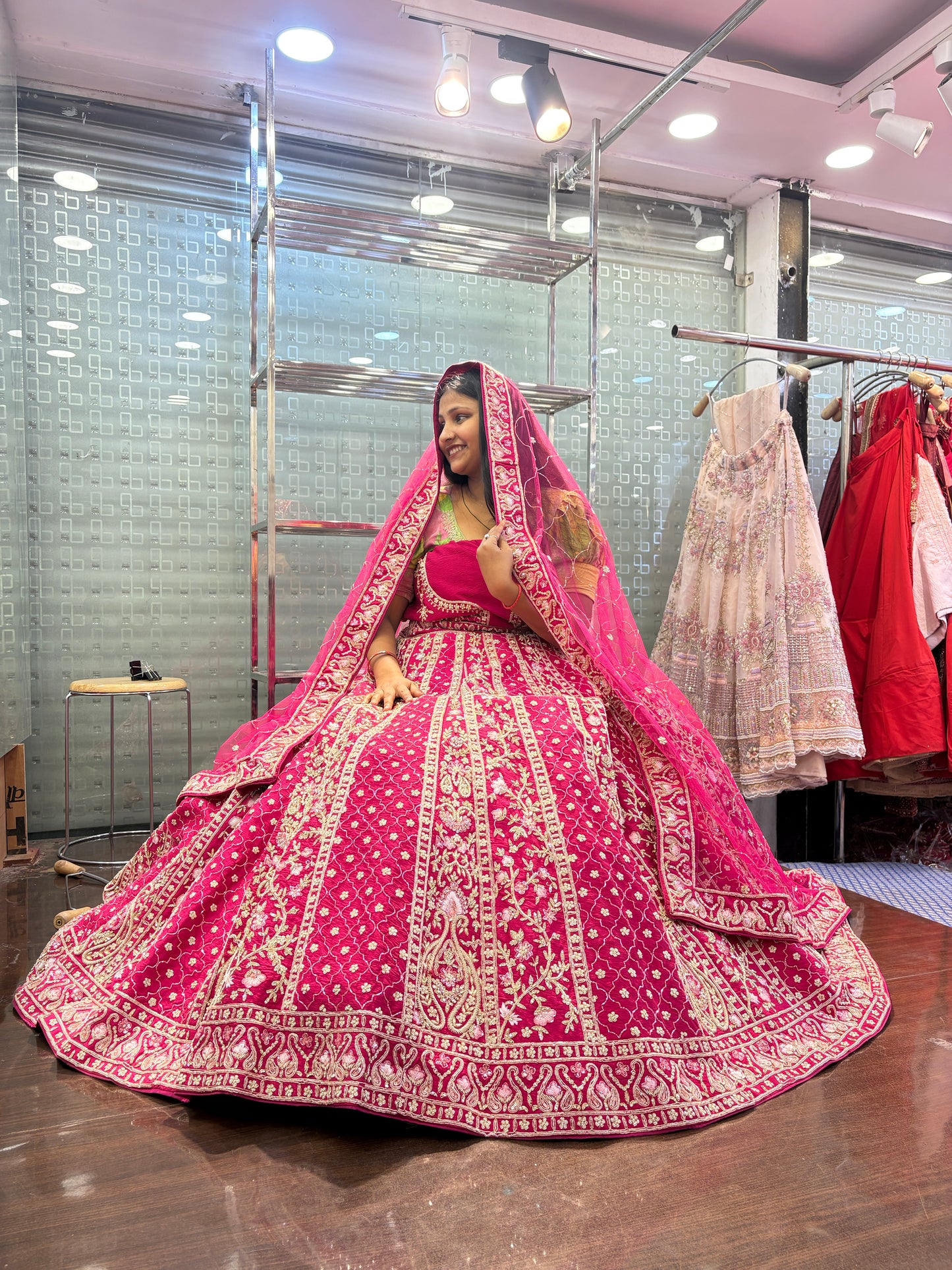 Astonishing red bridal Lehenga