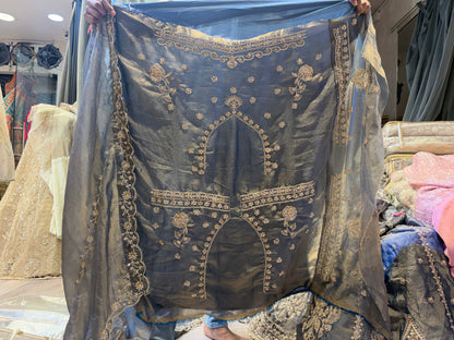 Grey Blue Lehenga