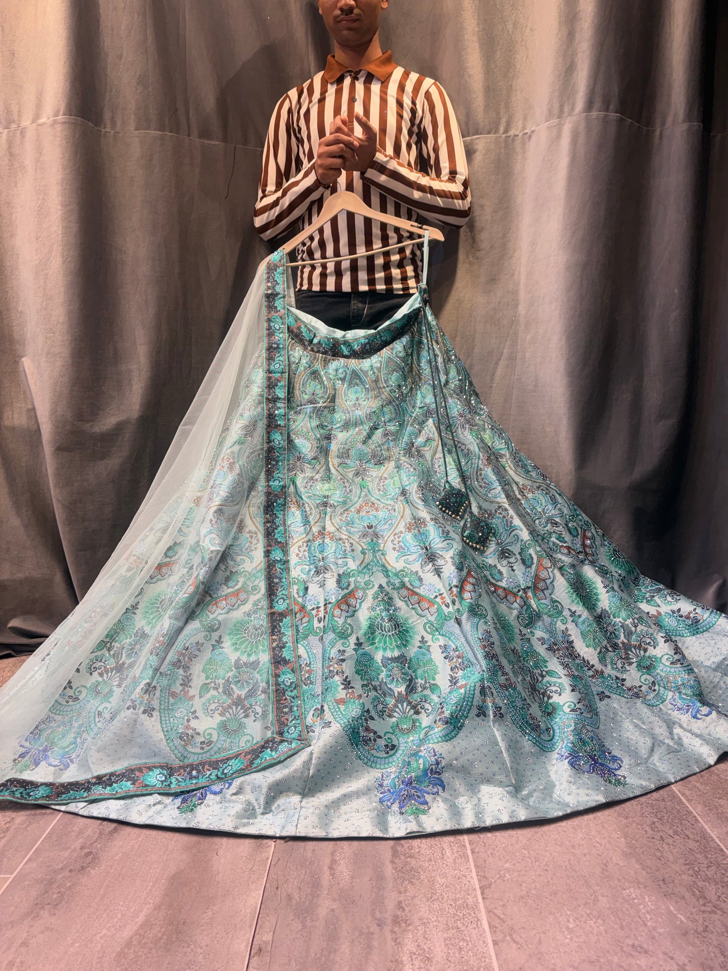 Lavishing blue Crop Top Lehenga