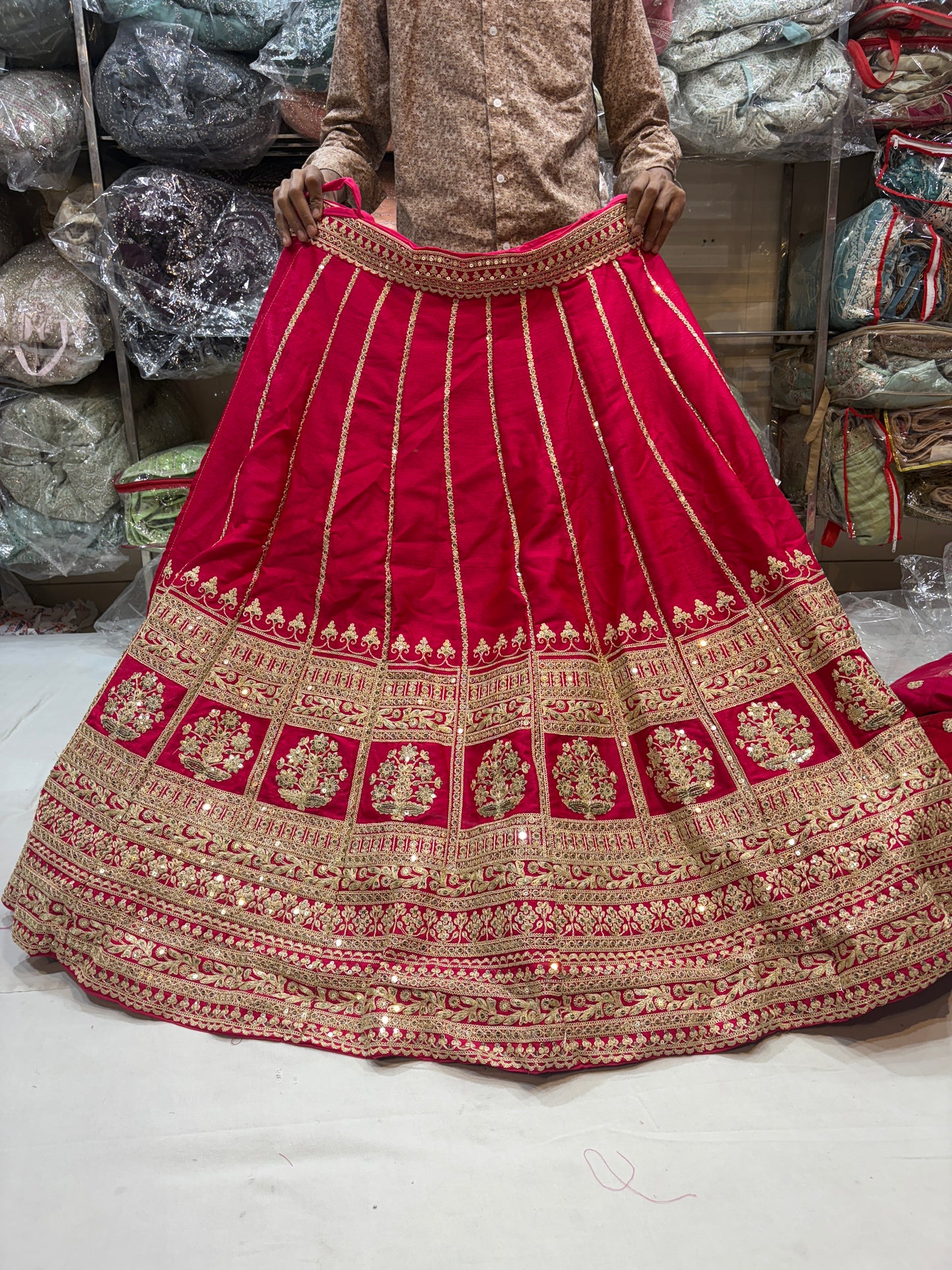 Eye catching pink bridal Lehenga