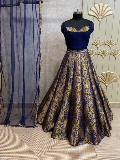 Pink crop top lehenga