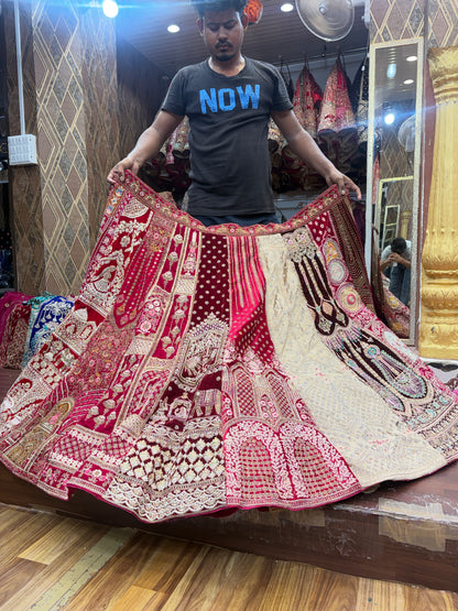 Attractive multicolour multikali Doli barat bridal Lehenga