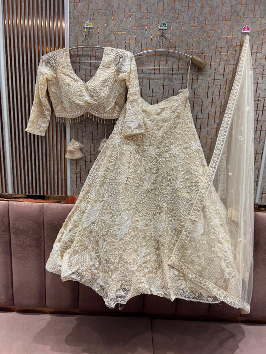 Golden on Golden Monotone Crop Top Lehenga