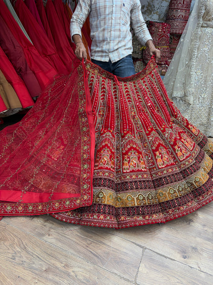 Rani Pink Doli Barat Ball Bridal Lehenga