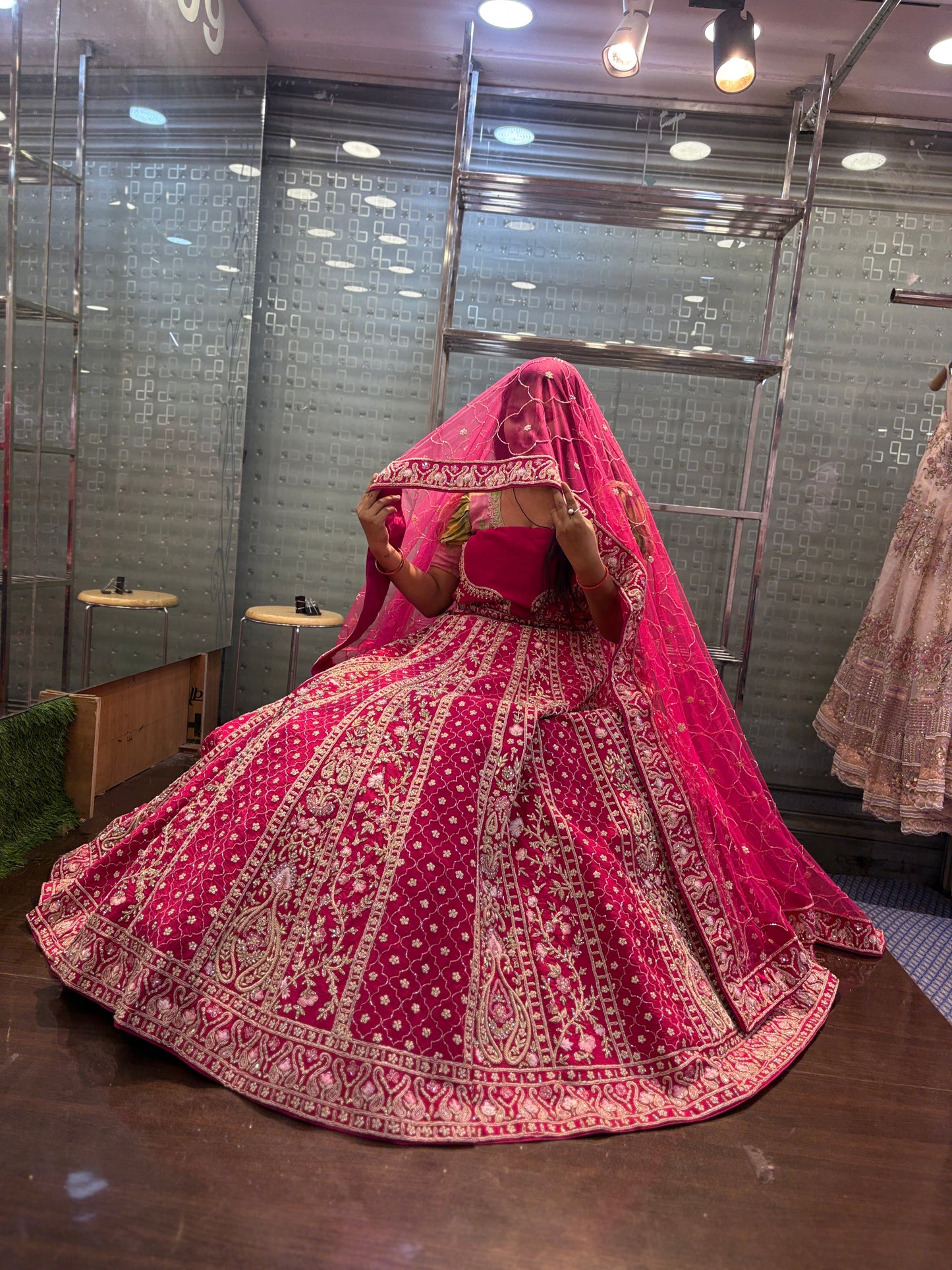 Astonishing red bridal Lehenga