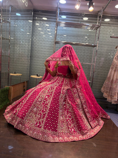 Astonishing red bridal Lehenga