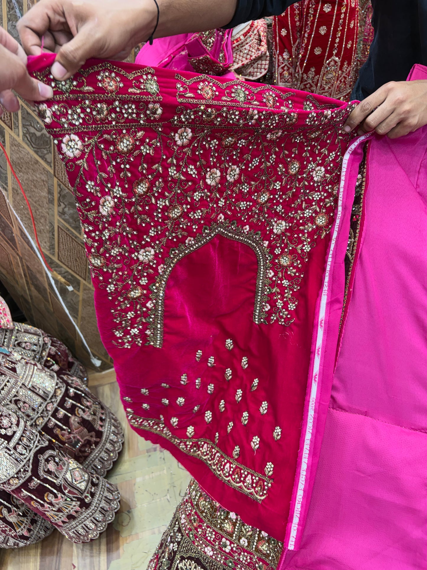 Rani pink Ball Bridal Lehenga