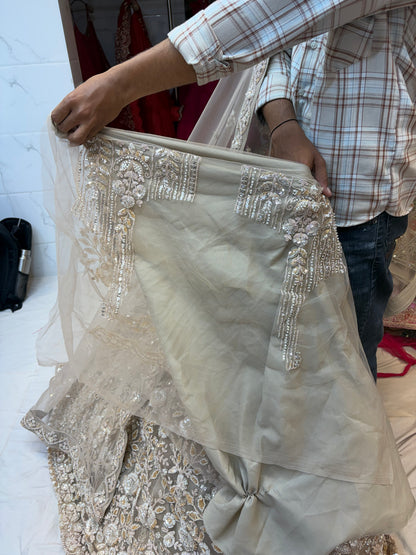 Beige Golden designer Lehenga