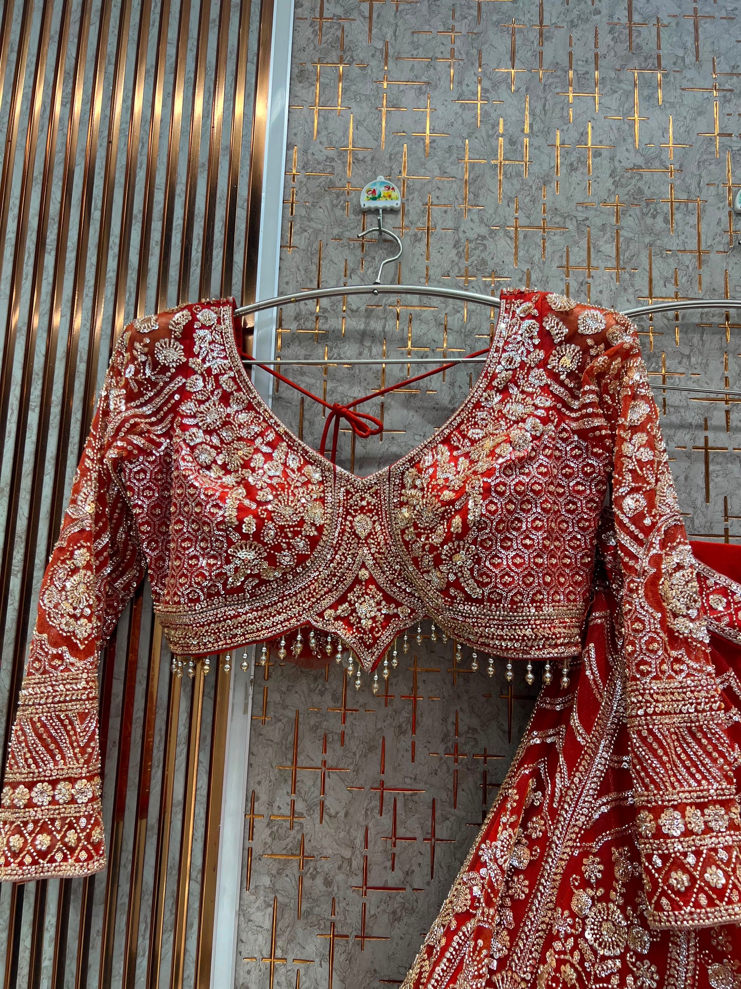 Mehndi’s greenCrop top Lehenga