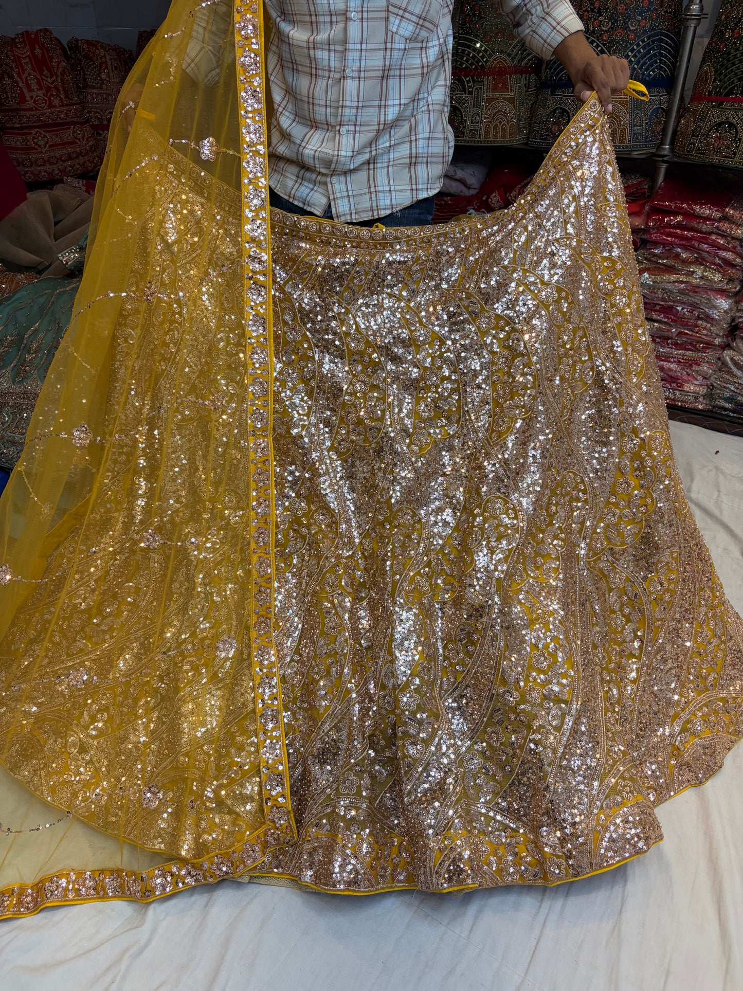 Yellow Haldi Mehendi Designer Lehenga