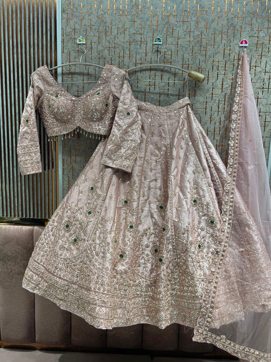 Baby Pink Crop Top Lehenga