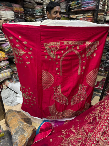 Tremendous Rani pink peacock Jaal Duptta Bridal Lehenga