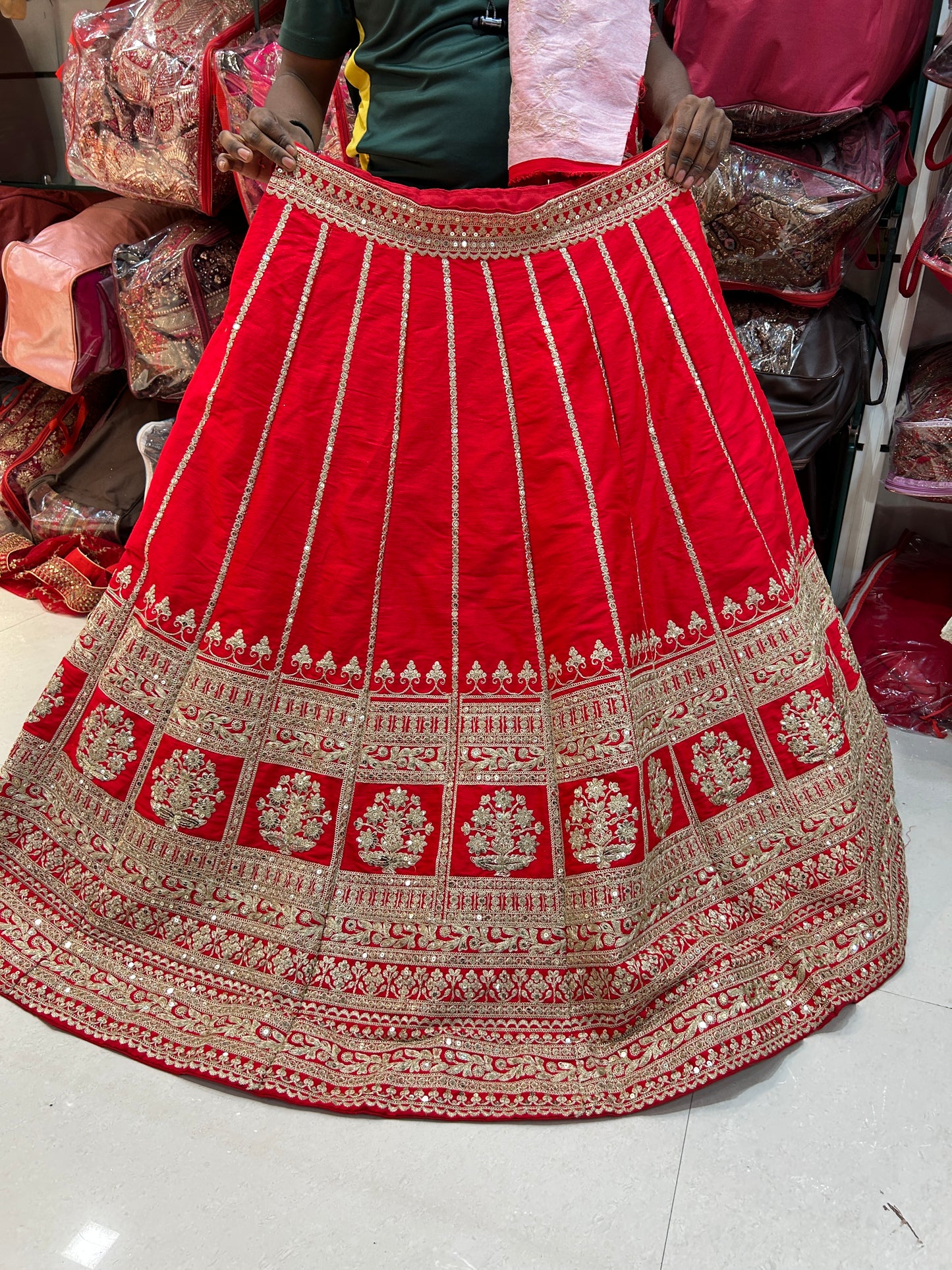 Majestic Red bridal lehenga Happy Customer