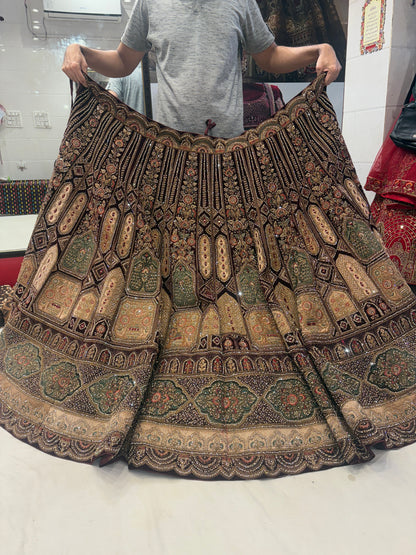 Royal maroon bridal Lehenga happy customer