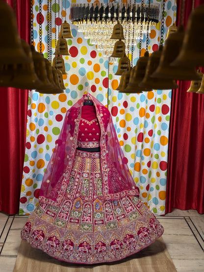 Stunning red rani Rajwada bridal Lehenga