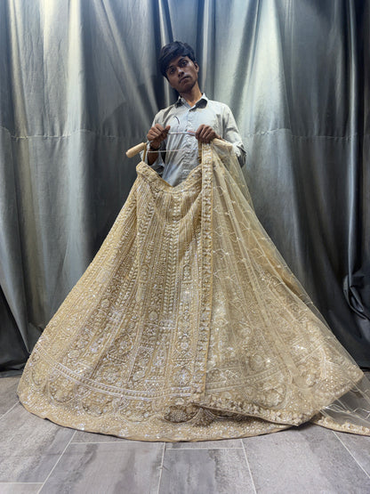 Khoobsurat golden Crop top Lehenga
