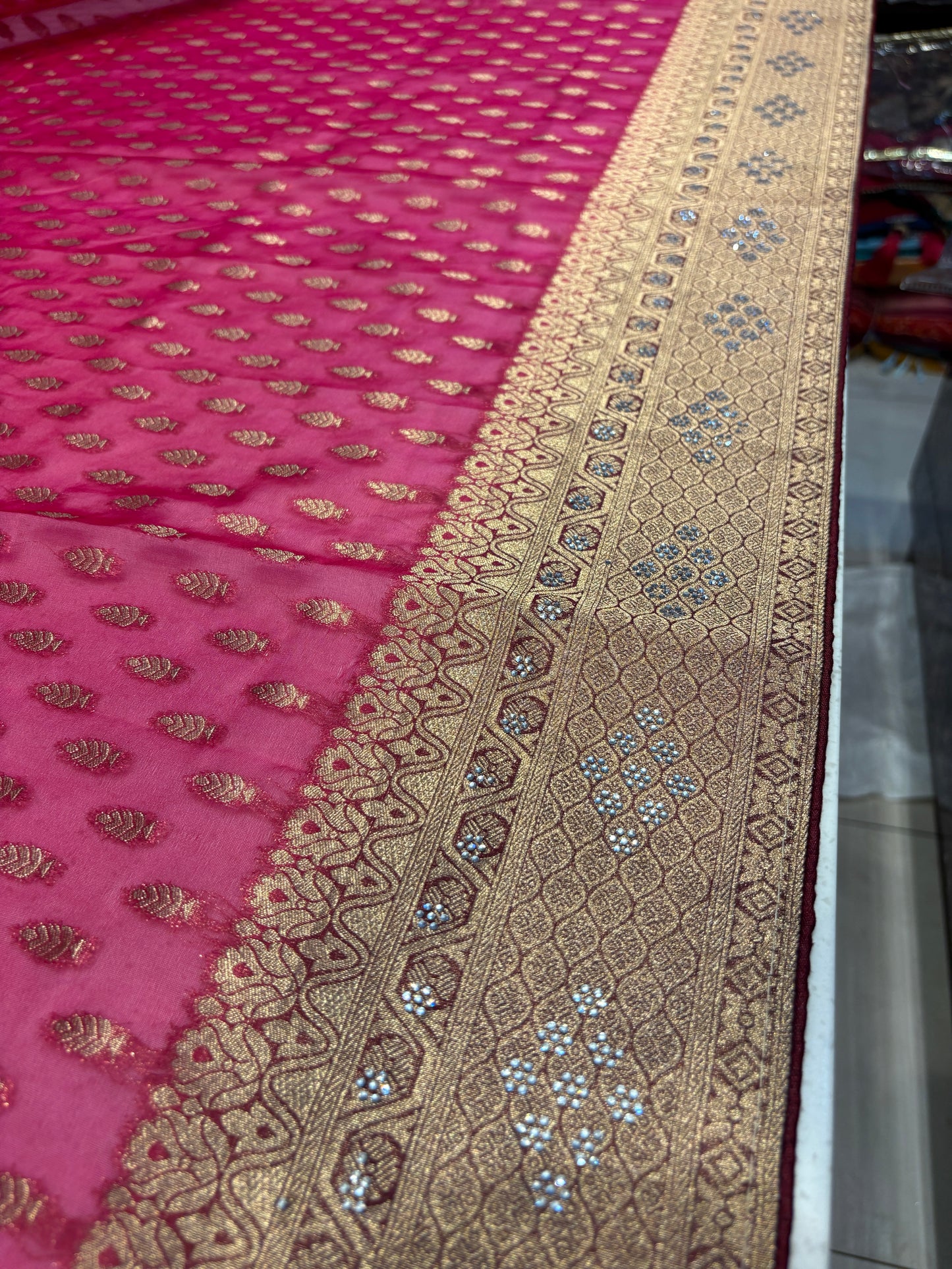 Fabulous dark pink saree