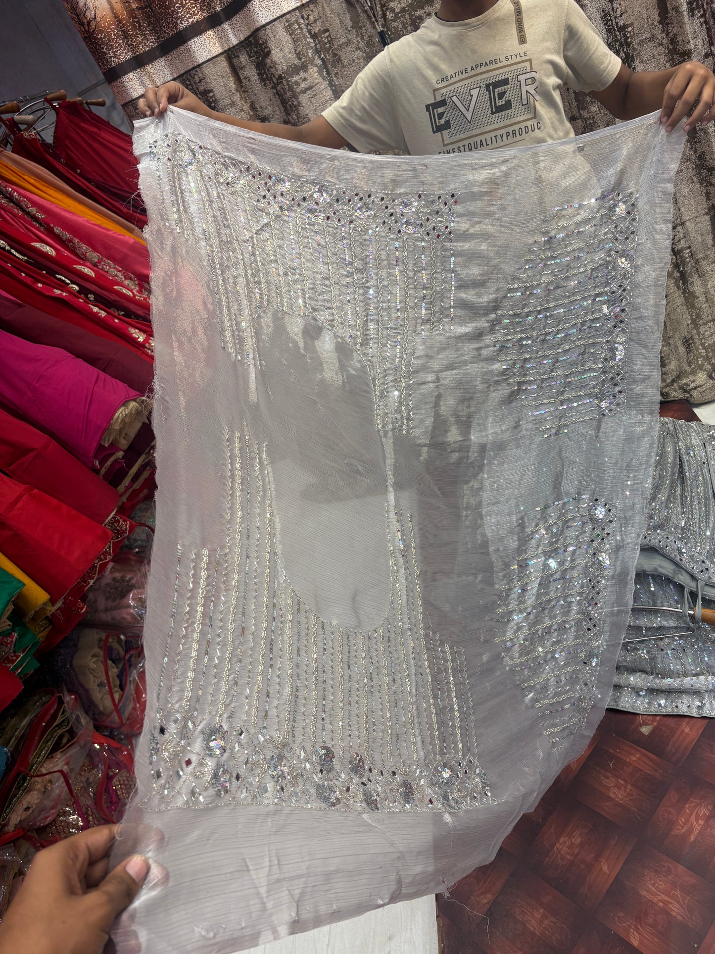 Gorgeous silver grey bridal Lehenga