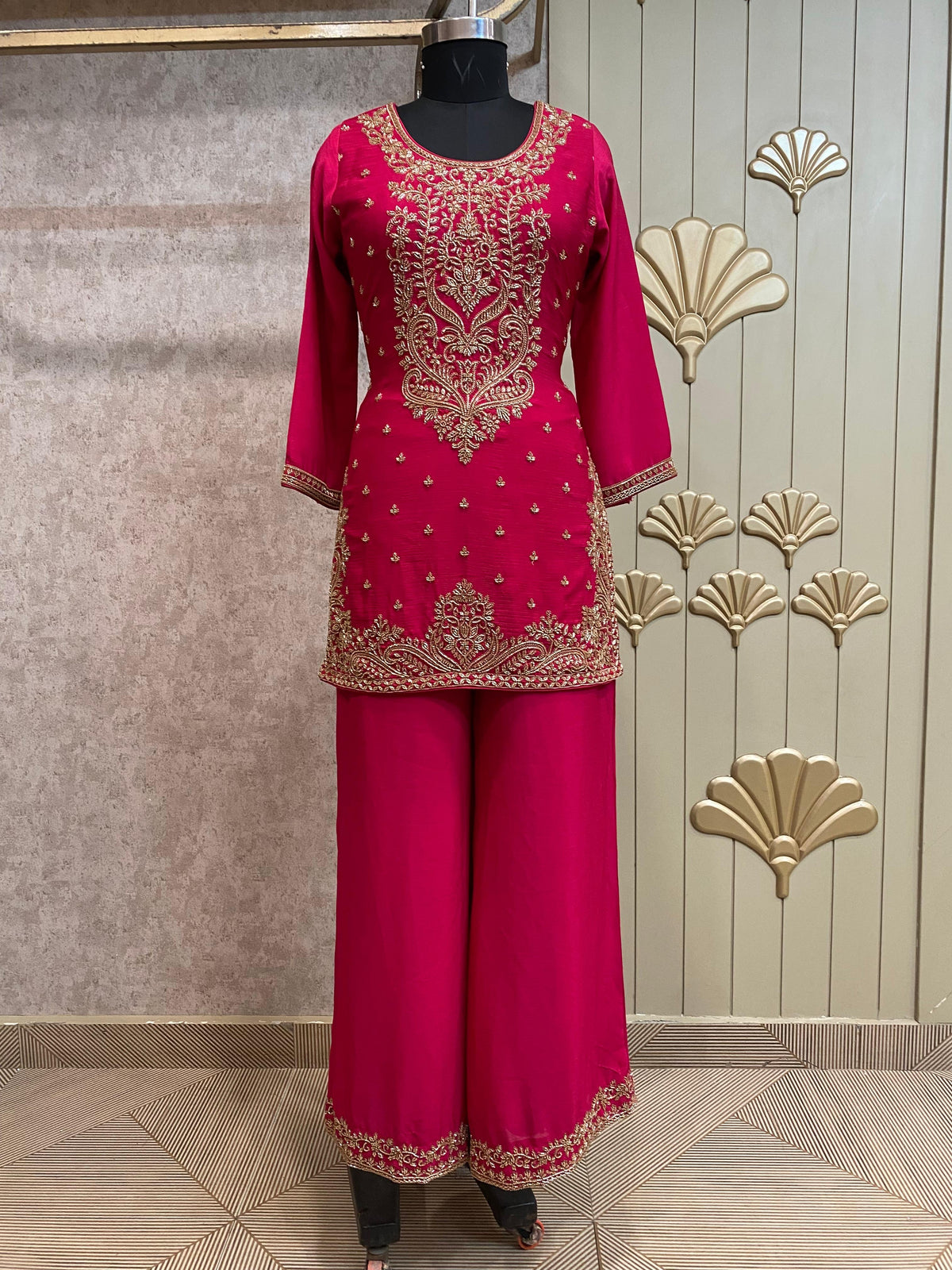 Blue Long Sharara Suit Dress Material
