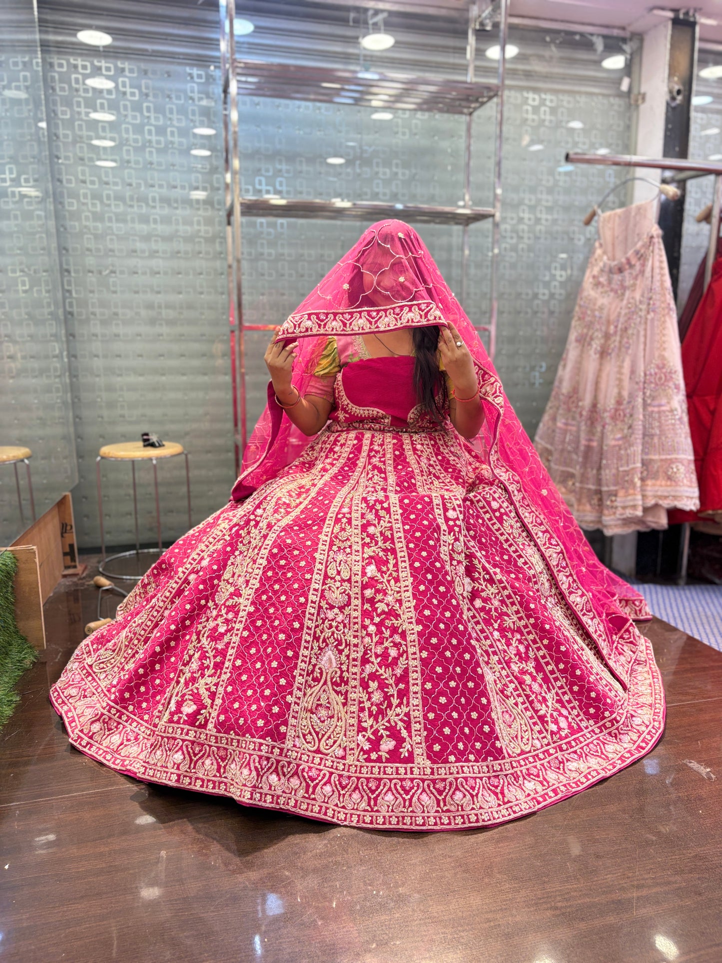 Astonishing red bridal Lehenga