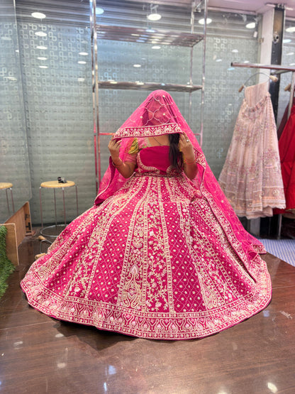 Astonishing red bridal Lehenga