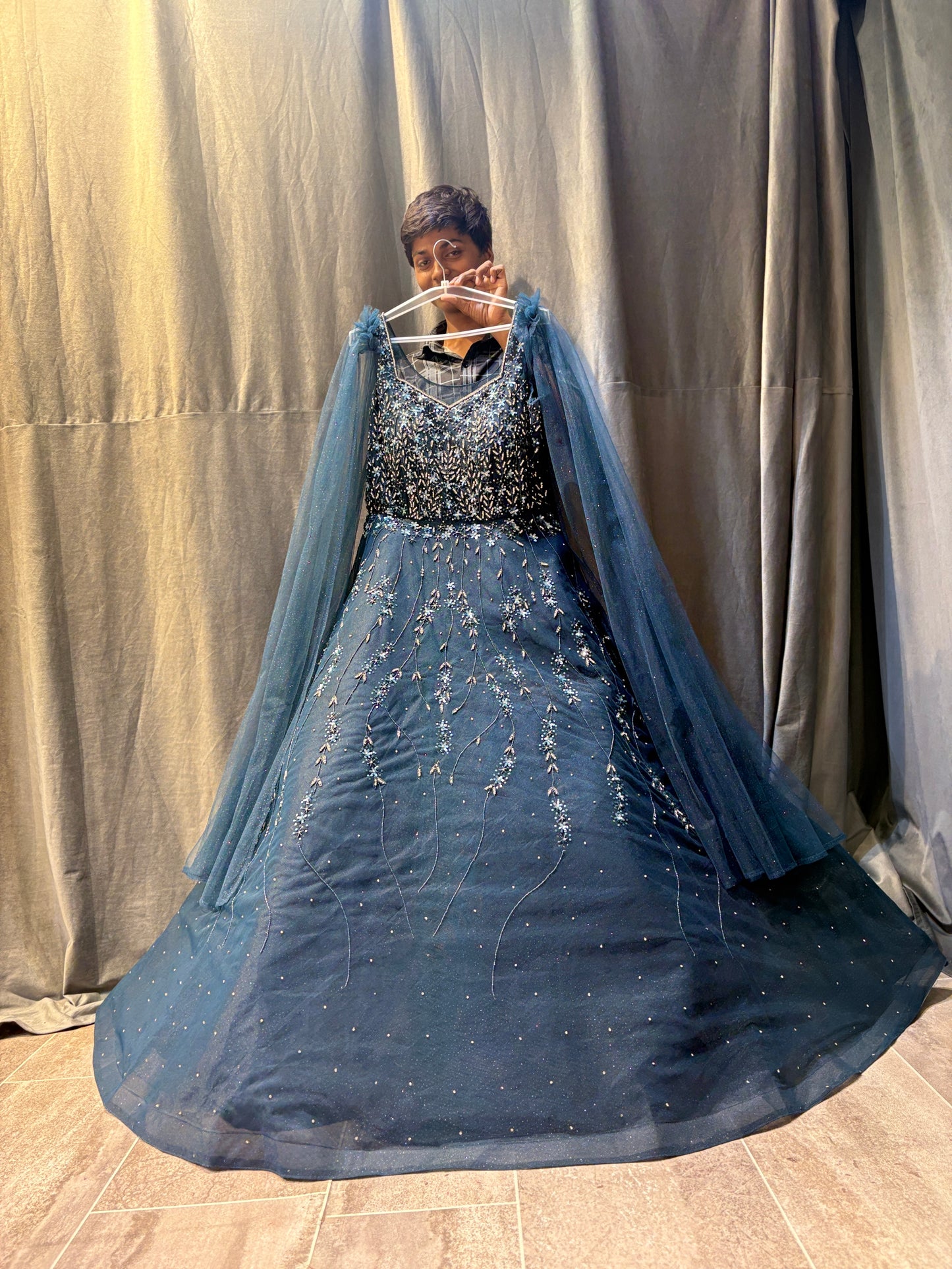 Glamorous navy blue gown