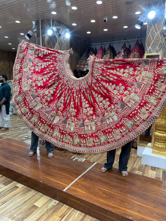 Rani Pink Peacock Designer Bridal Lehenga