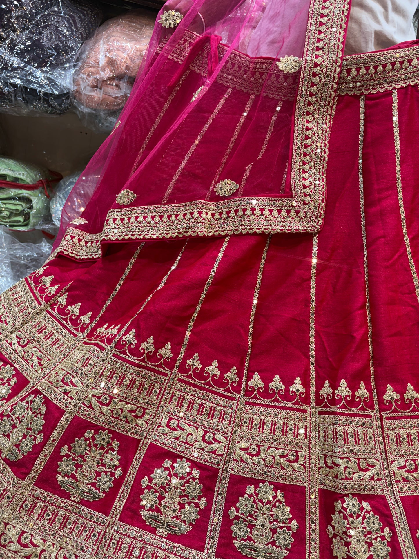 Eye catching pink bridal Lehenga