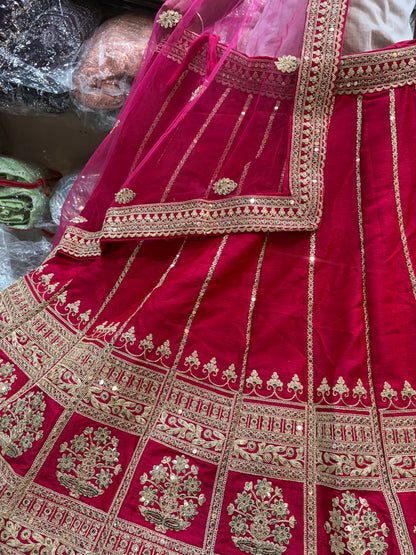 Eye catching pink bridal Lehenga