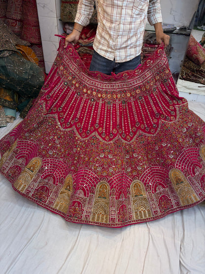 Heavy Jhumka Blue Lehenga