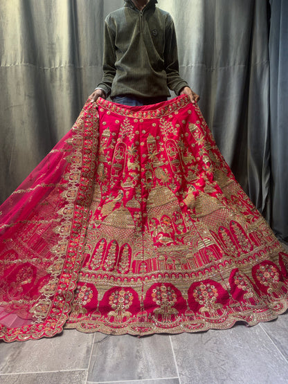 Pretty Rani pink bridal Lehenga