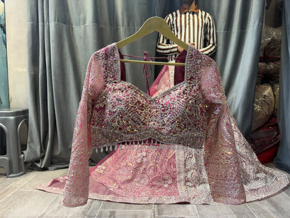 Pleasing pink Crop Top Lehenga