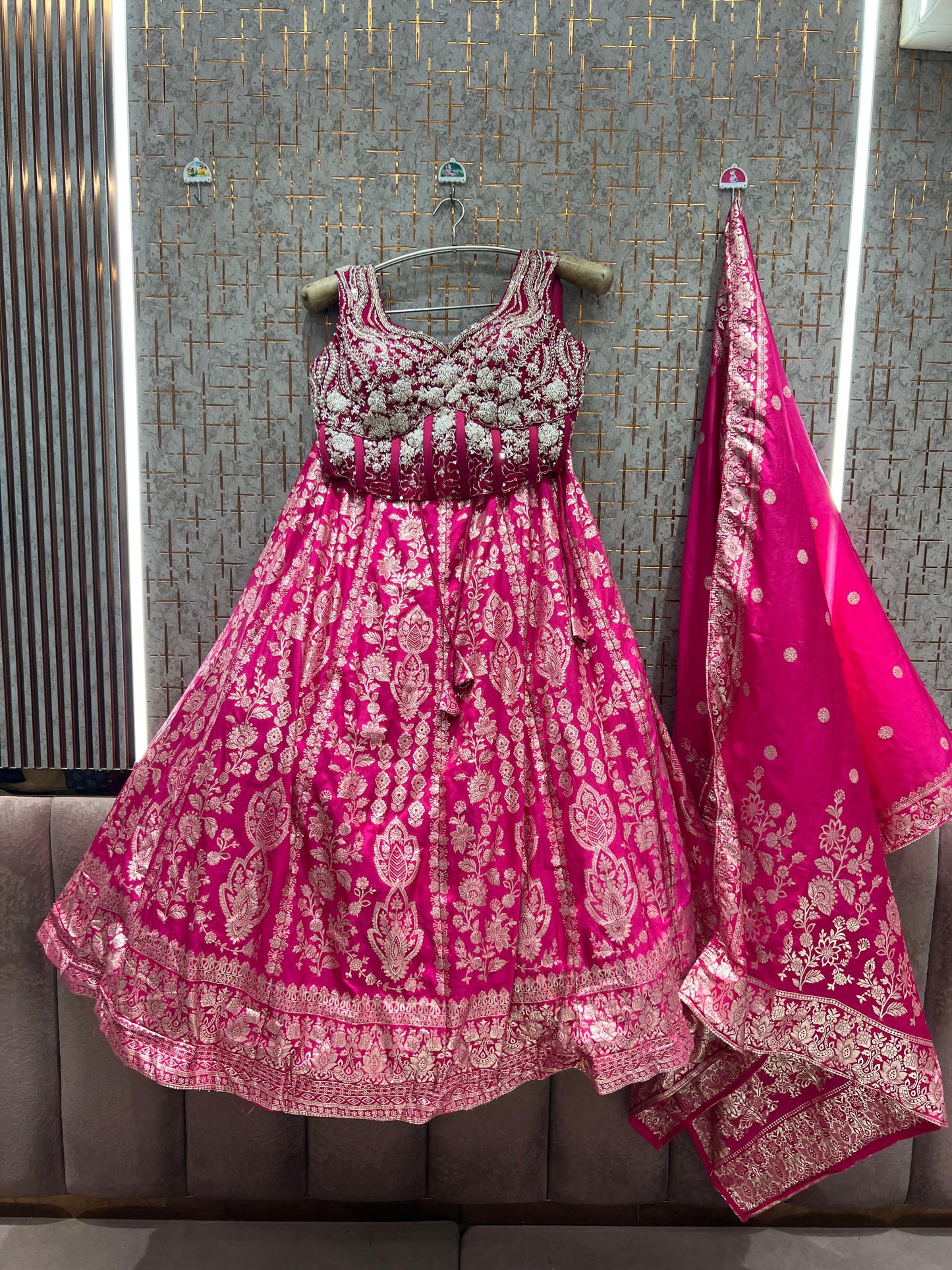 pink crop top Lehenga