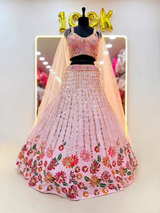 Pink Pdp Crop Top Lehenga