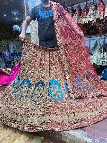 Beautiful maroon bridal Lehenga