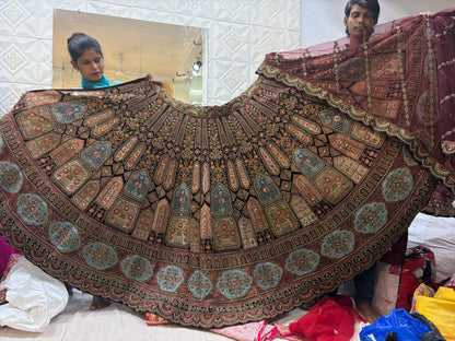 Royal maroon bridal Lehenga happy customer