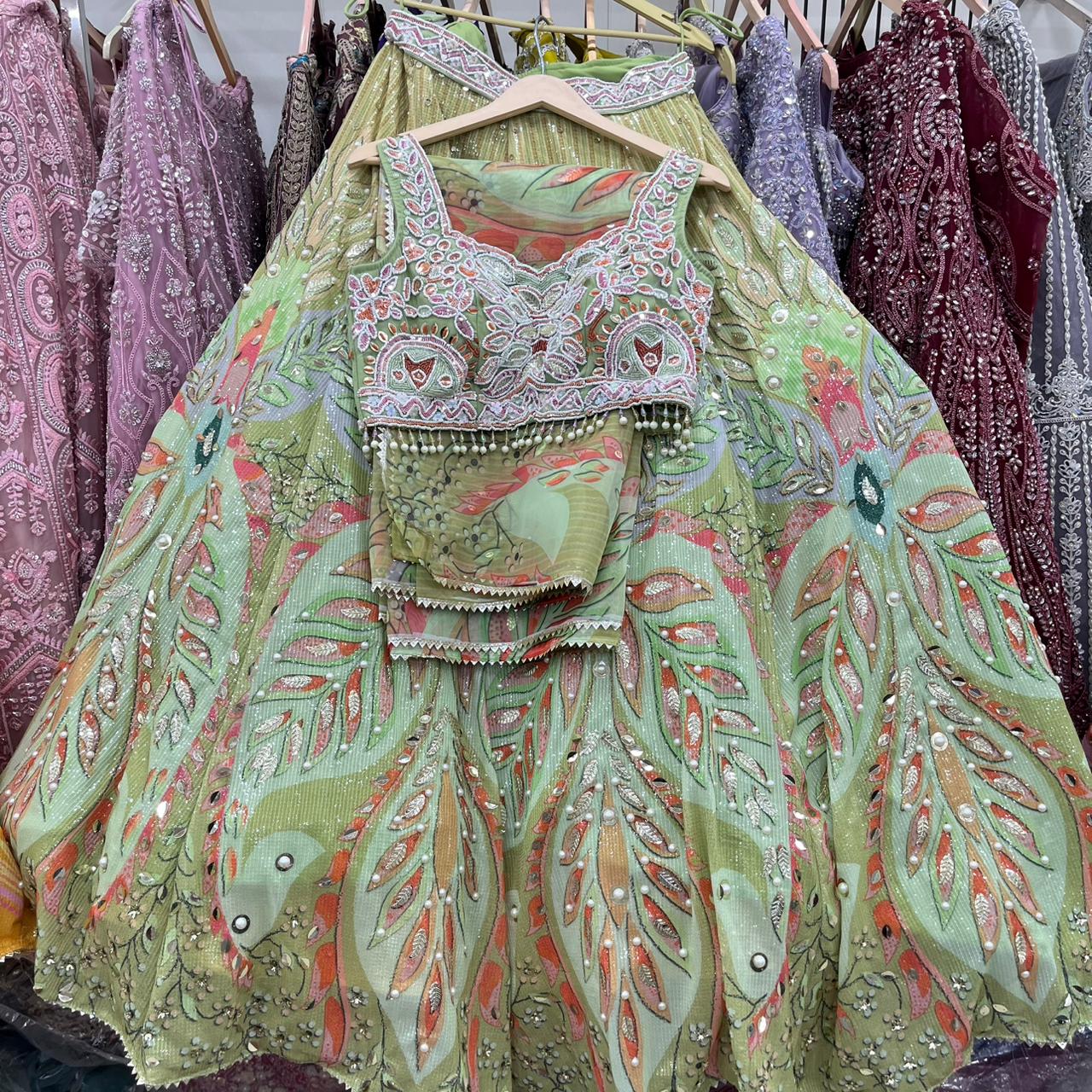 Rust orange PDP Crop Top Lehenga