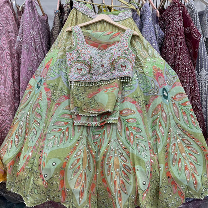 Rust orange PDP Crop Top Lehenga