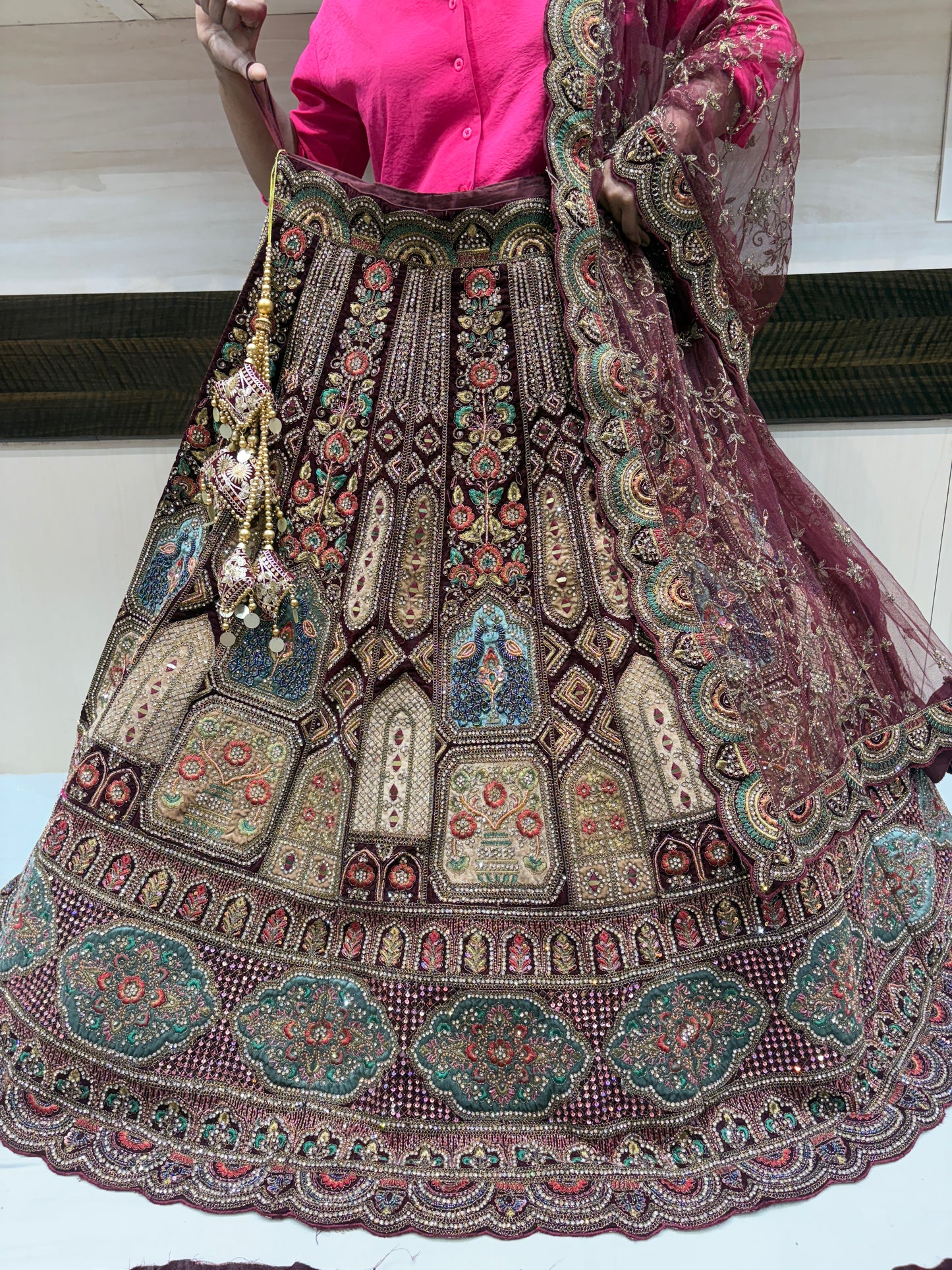 Gorgeous Maroon Bridal Lehenga