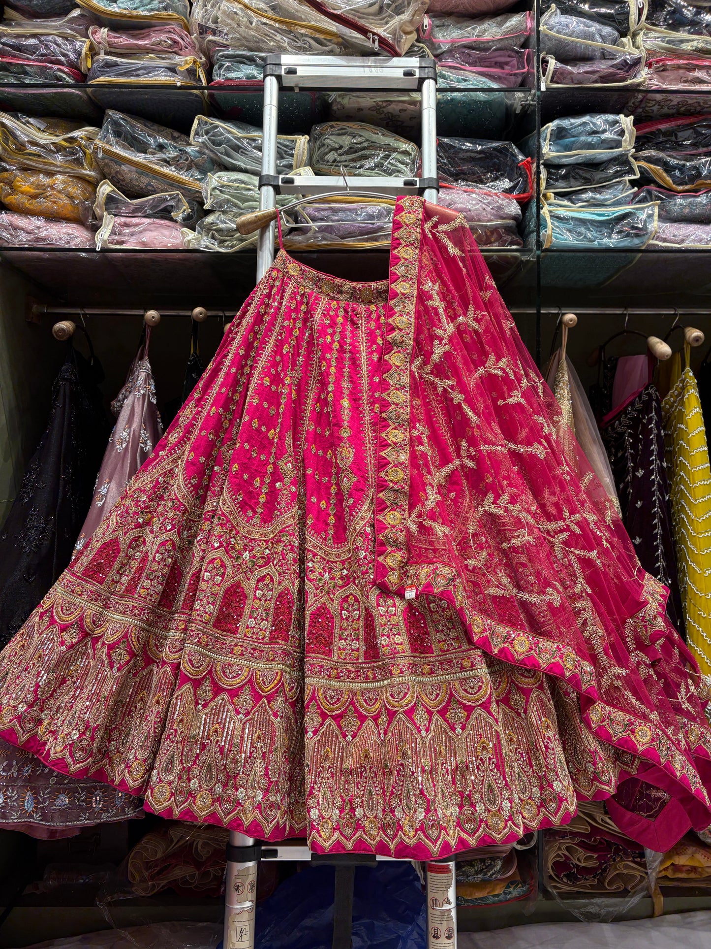 Tremendous Rani pink Bridal Lehenga
