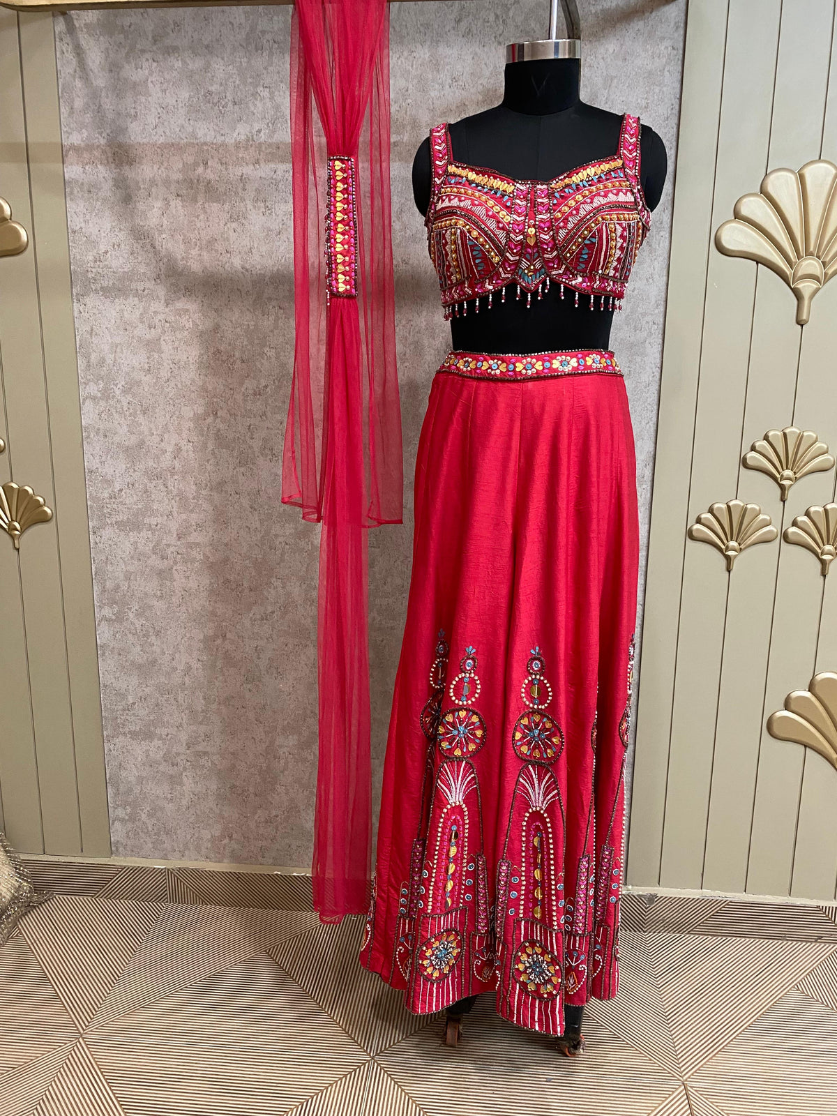 Blue Long Sharara Suit Dress Material