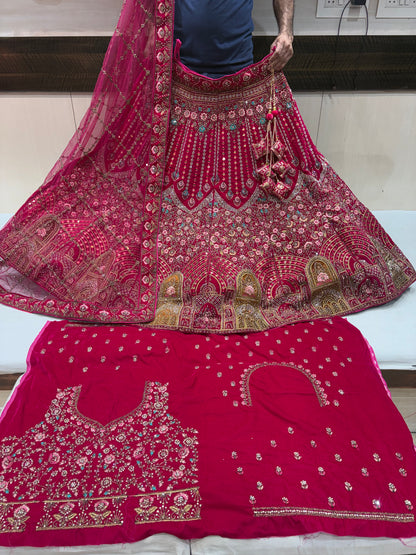 Khoobsurat Red Jhumka bridal Lehenga