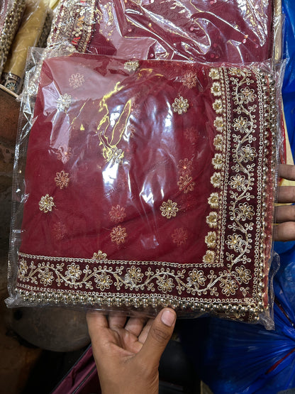 Heavy maroon Rajwada marwadi bridal lehenga