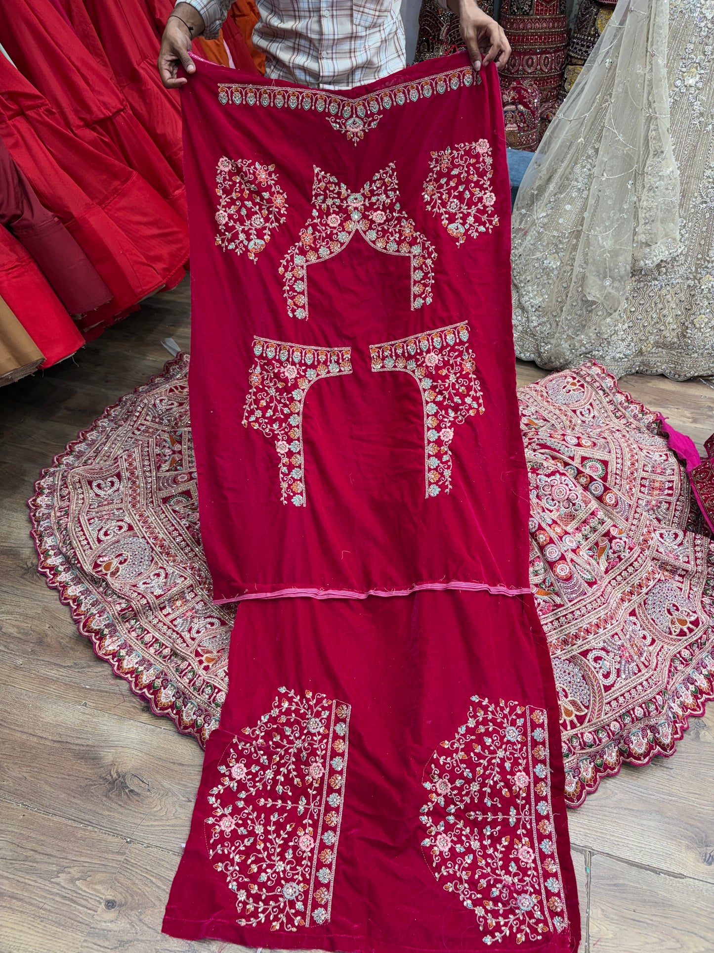 Rani pink Peacock Bridal Lehenga