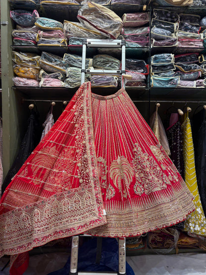 Designer Rani pink Bridal Lehenga