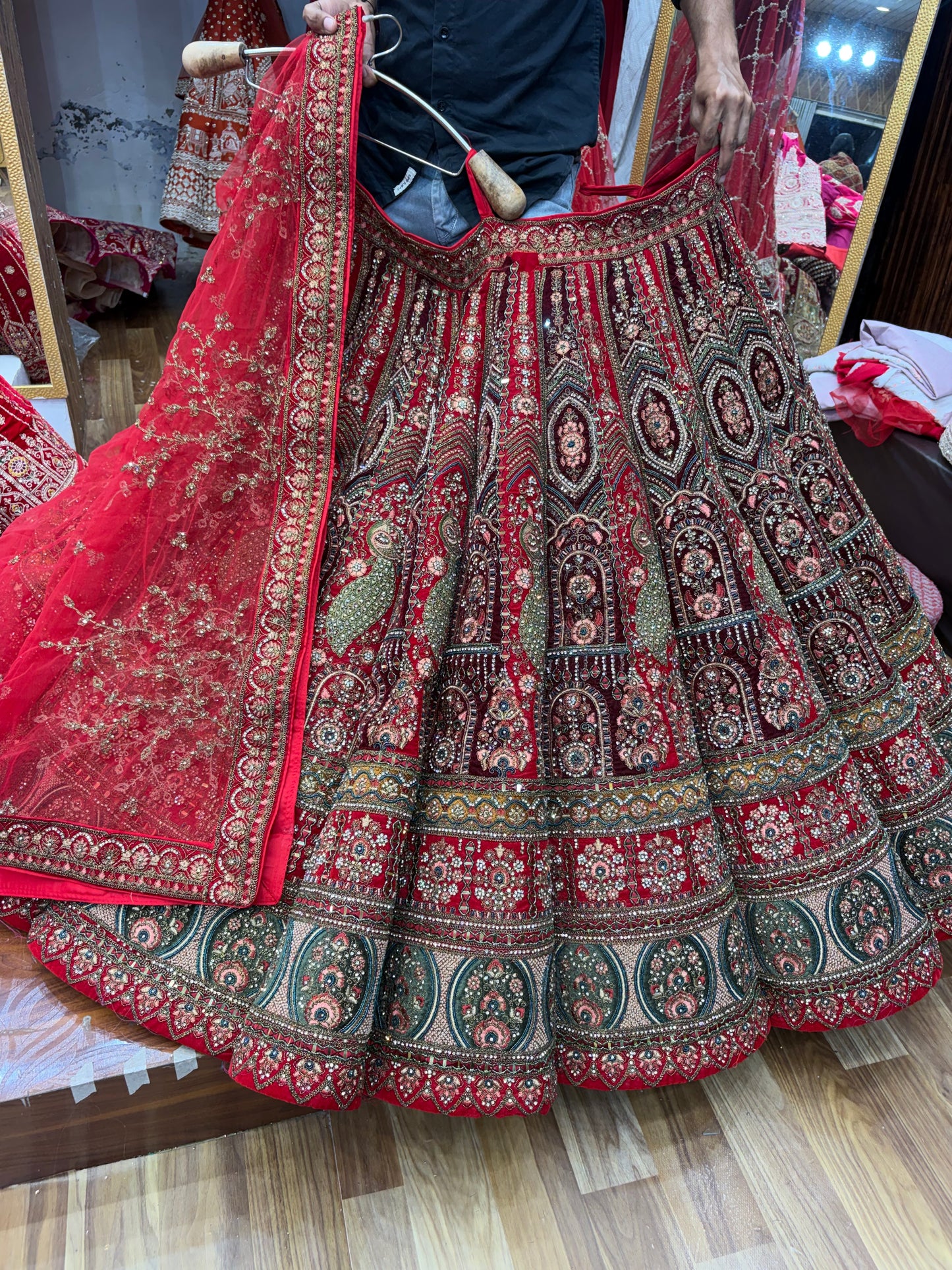 Red Ball Bridal Lehenga