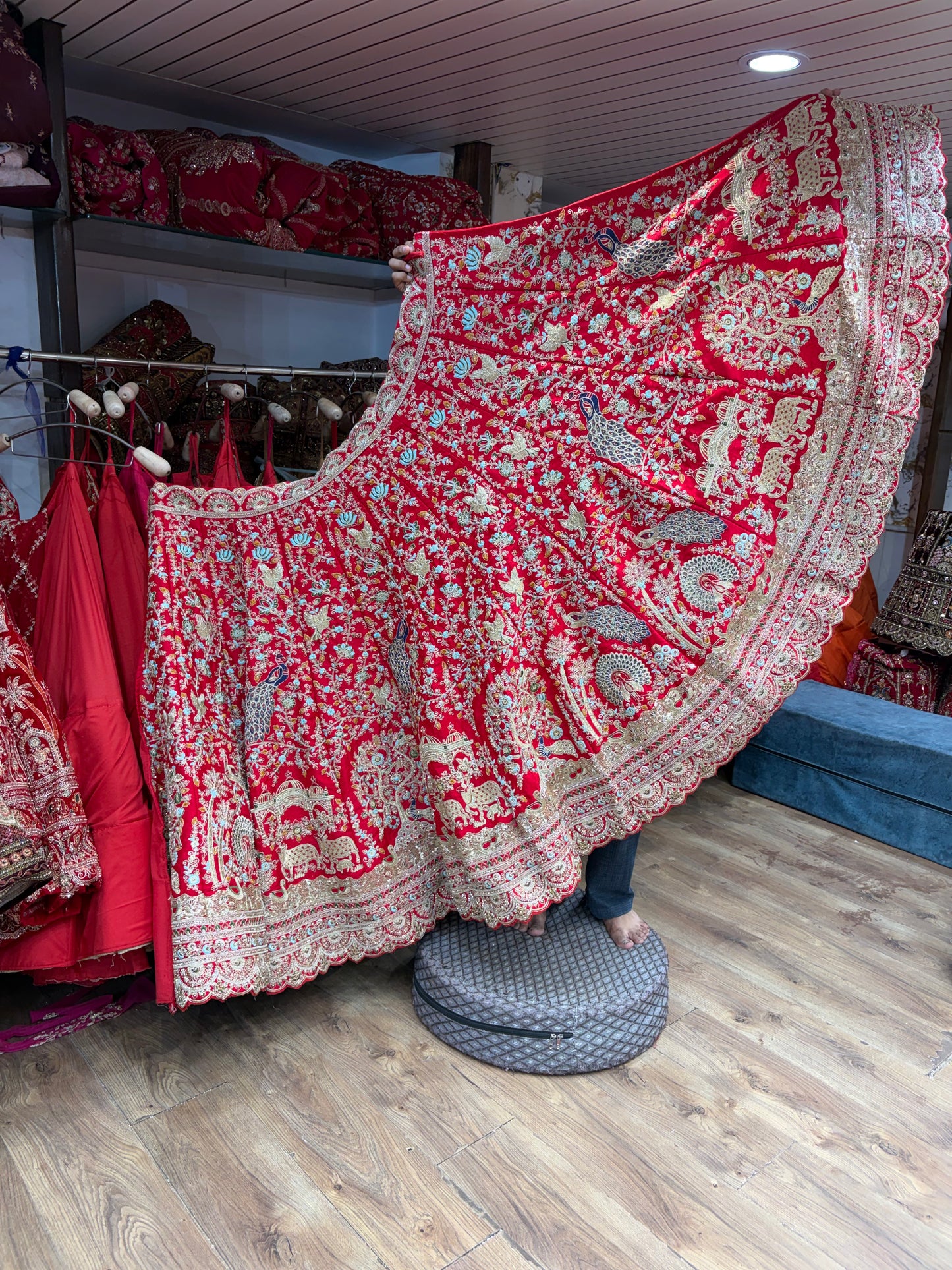 Rani Pink Peacock Bridal Lehenga