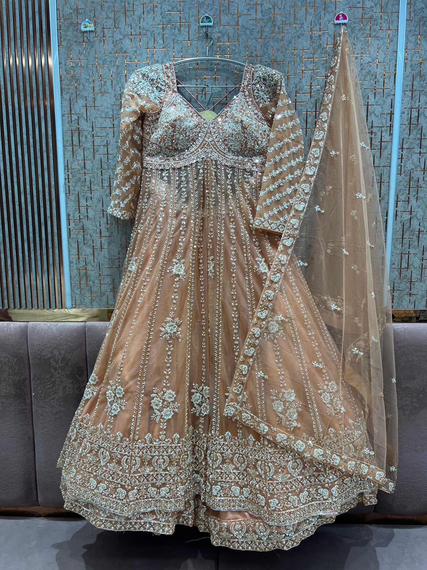 Pista Green Long Farshi Garara Indo Western Dress - Shopping World